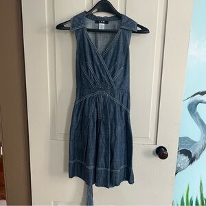 Stylish Blue Denim Mini Cotton Dress